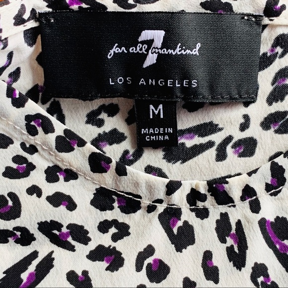 NWOT 7 For All Mankind Ruffle Strap Leopard Tank - Picture 3 of 7